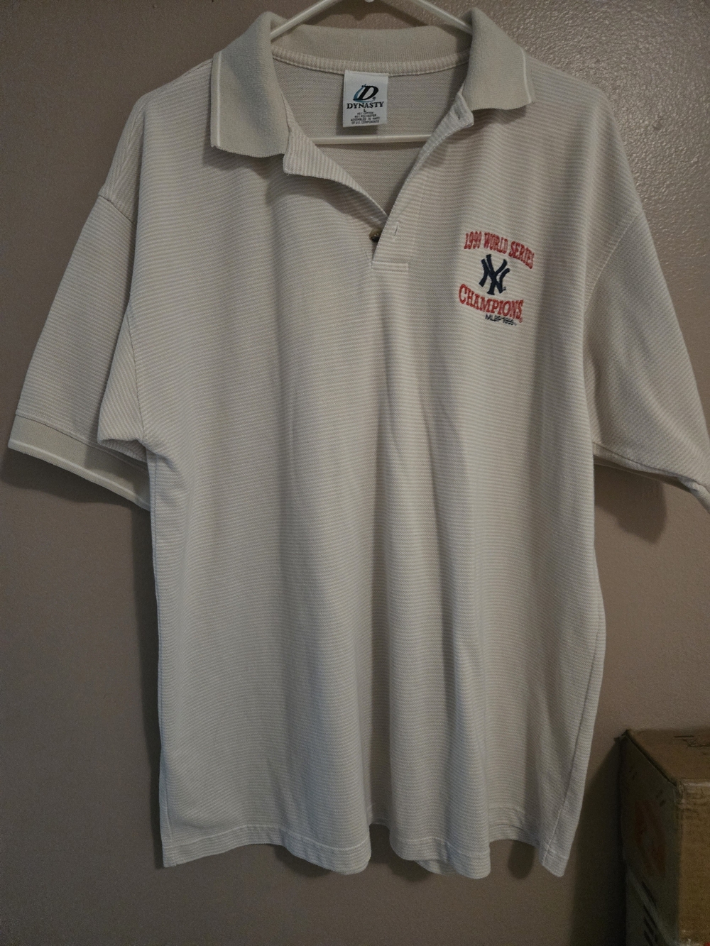Vintage 1999 World Series Champions New York Yankees MLBP Cream Polo Shirt